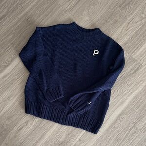 PINK Victoria's Secret Blue Knit Sweater with Letter P- size S